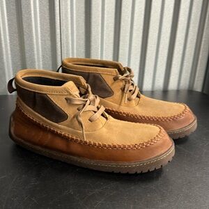 Muk Luks Two-Tone Tan and Brown Men’s Moccasin Boots